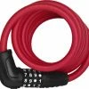 Abus Câble Antivol Spiralé Numero 5510 Combo Couleur Rouge
